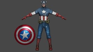 Captain America Low-poly model