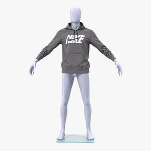 grey nike hoodie lowered 3D model