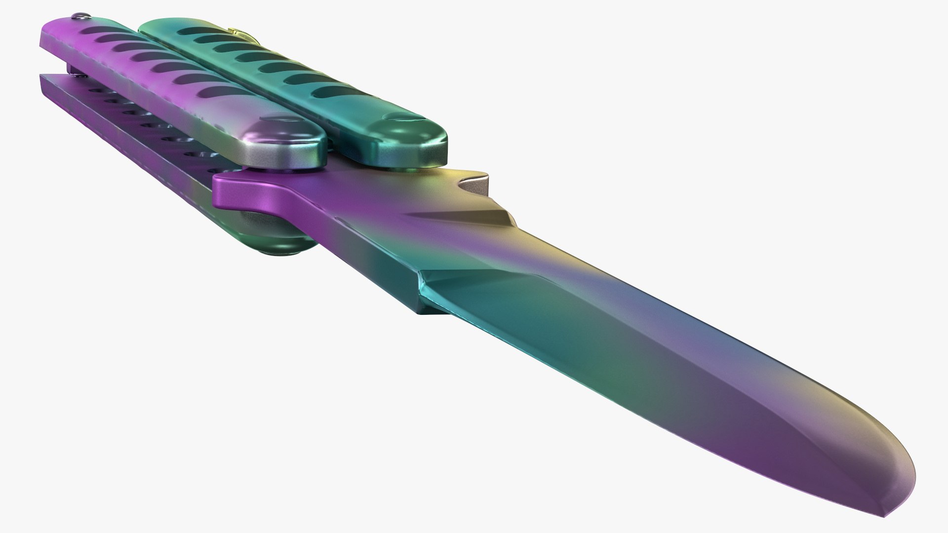 3D Butterfly Knife Rainbow Fade - TurboSquid 1723460