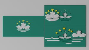 Cartoon Flag of Macau