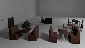 cafe assets 3D model