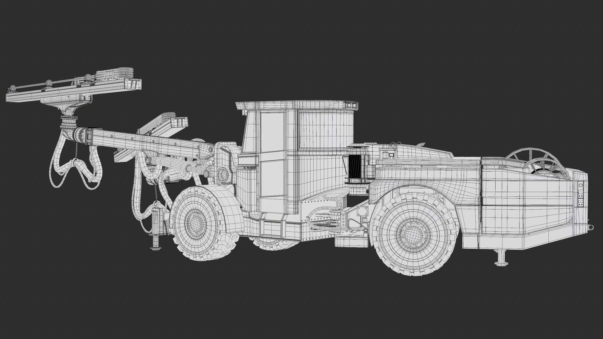 Atlas Copco Boomer E2 C Underground Drilling Rig Rigged PBR 3D model ...