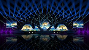 Music festival stage 3D model