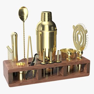 Gold Bar Kit with Wooden Stand 21 Pieces