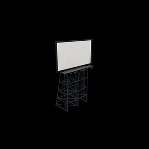 3D Rooftop Billboard 3D model