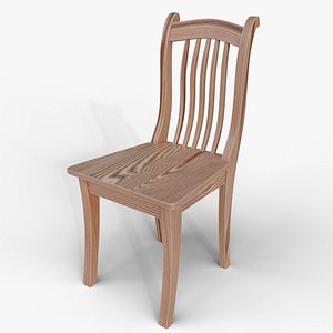 Solid Wood Kitchen Chair 3D model
