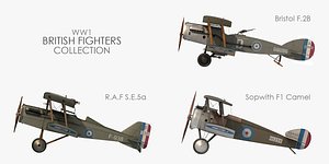 world war british fighter 3D model