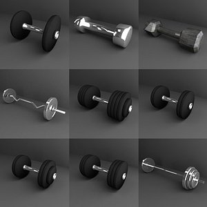 dumbells gym 3d lwo