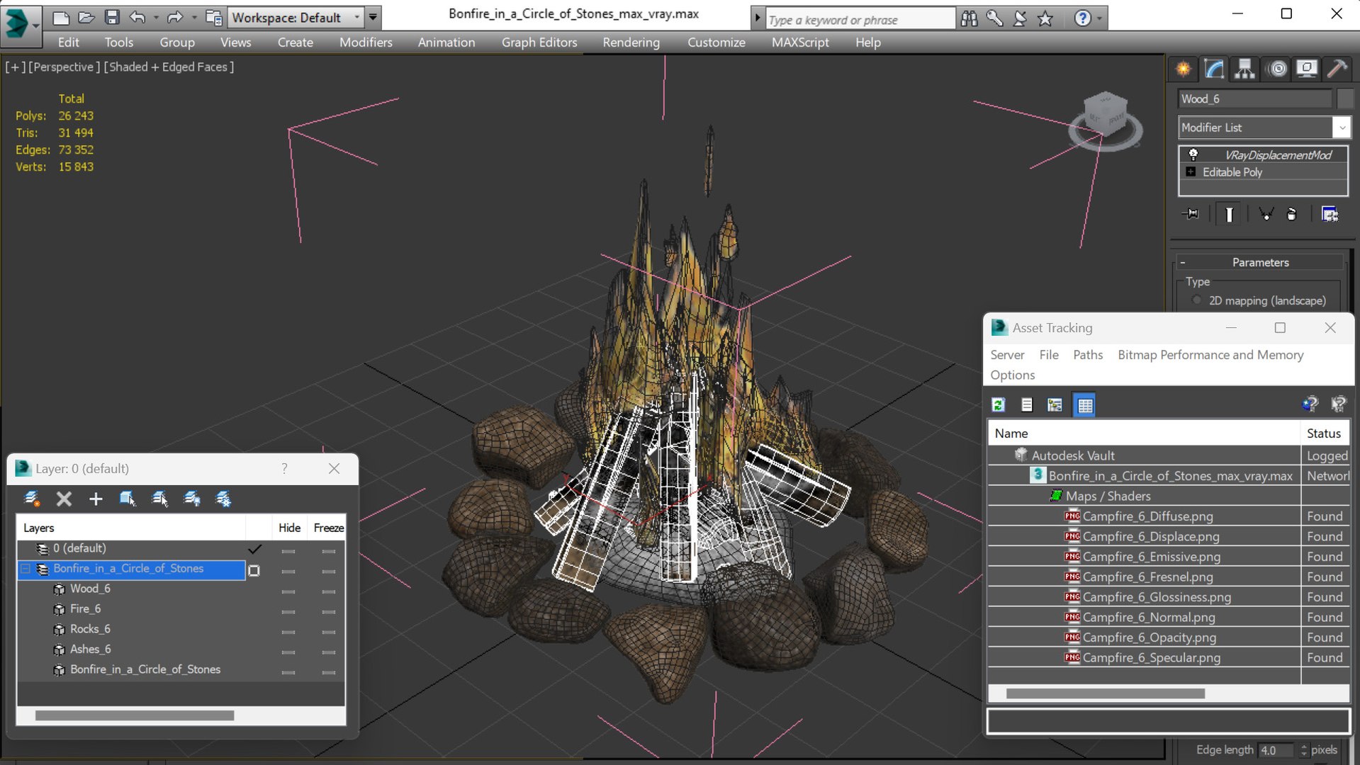Bonfire In A Circle Of Stones 3D - TurboSquid 2269801