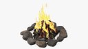 Bonfire in a Circle of Stones