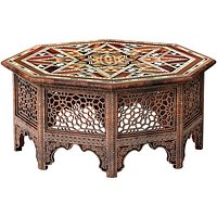 Oriental carved side coffee tea table inlaid tabletop Arabesque 3D model
