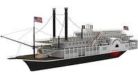 HISTORIC PADDLEWHEEL STEAM RIVER BOAT SIDE WHEELER