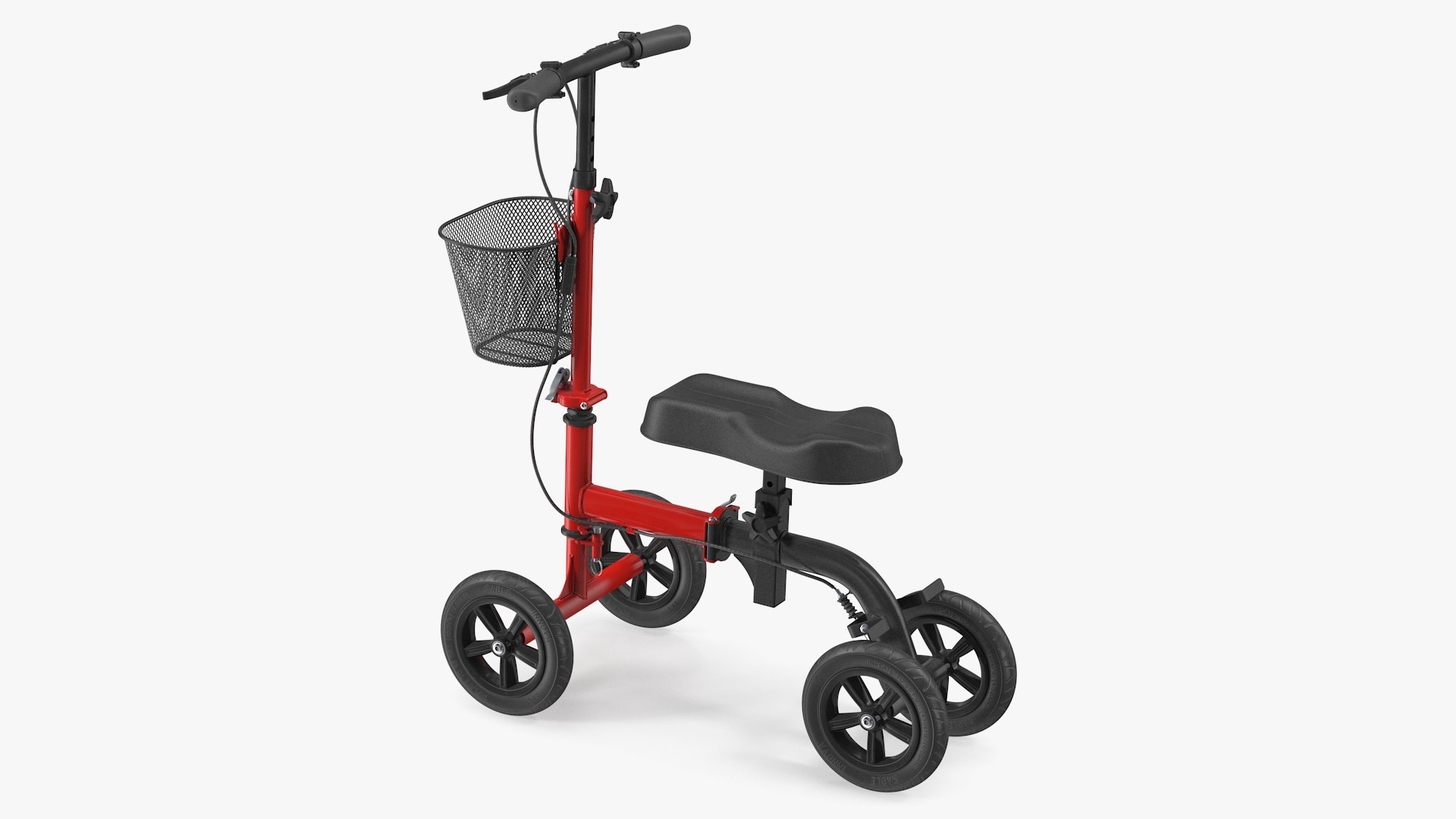 Knee Scooter Red Rigged for Maya 3D model preview