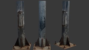 Metal Utility Pole Base 3D Scan 3D model
