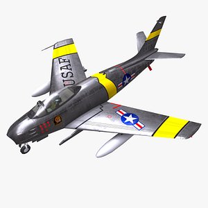 North American F-86 Sabre Low-poly PBR
