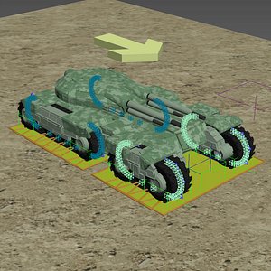 Tank with animation RIGGED