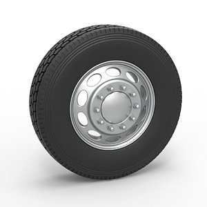 3D Diecast Front custom wheel of semi truck Version 20 Scale 1 to 25 model