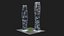Absolute World Towers in the Night Lightning 3D model