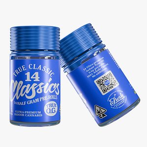 3D True Classic Pre Rolls Medical Glass Jar
