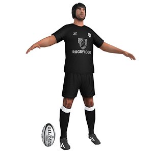 rugby player 3d max
