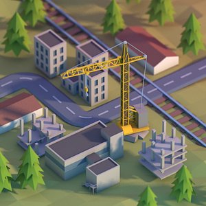 City development area low poly