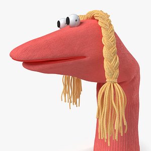 Sock Puppet with Googly Eyes Girl Pink