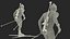Biathlete Fully Equipped Running Pose