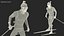 Biathlete Fully Equipped Running Pose