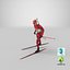 Biathlete Fully Equipped Running Pose