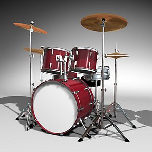 3d model drum set kit