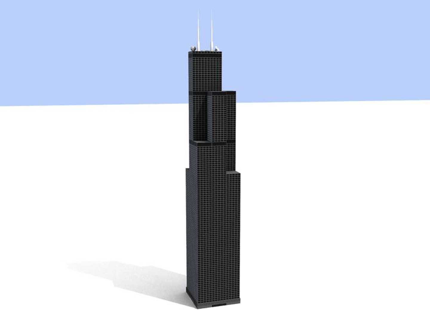 Sears Tower Skyscrapers Buildings 3d Model