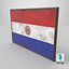 Old Picture Frame With Paraguay Flag - Game Ready PBR Low-poly 3D Model