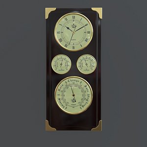 3D barometer clock station model