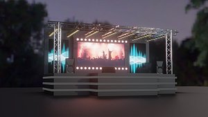 Entertainment  Musical Party Concert Stage 3D Model 3D