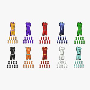 3D 10 Basketball Fantasy Teams Uniforms - Character Design