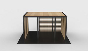 3D Wooden pergola 4 3D model