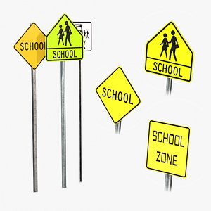 Road Signs Pack - School Zone Full Set