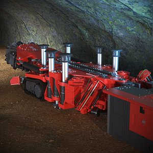 New Track Mounted Mobile Miner Red Rigged for Cinema 4D