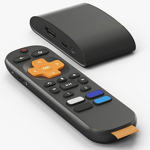 Streaming Device with Remote Black 3D model