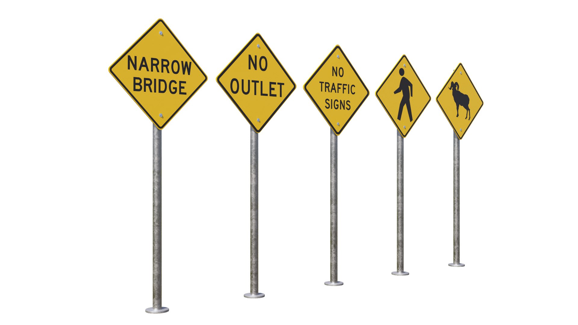3D Road Signs Model - TurboSquid 1969275