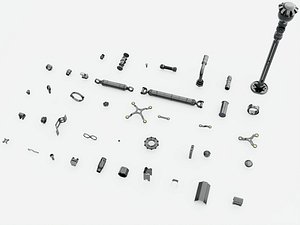 Mechanical Parts Hydraulic Cylinders Kitbash Pack