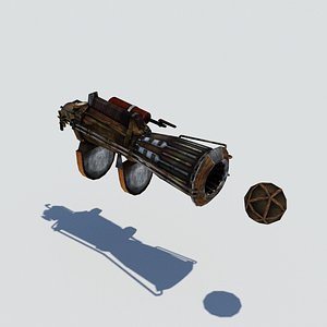 3d steampunk hand gun