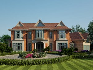 Luxury English Country Manor Villa with Landscaping