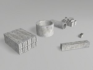 3D concrete props model
