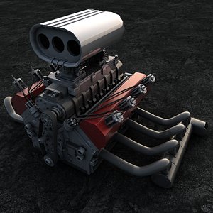 hot rod engine 3D