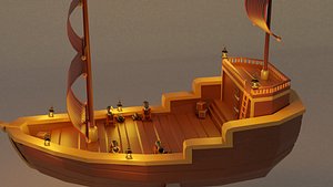 Barco Pirata Low poly model