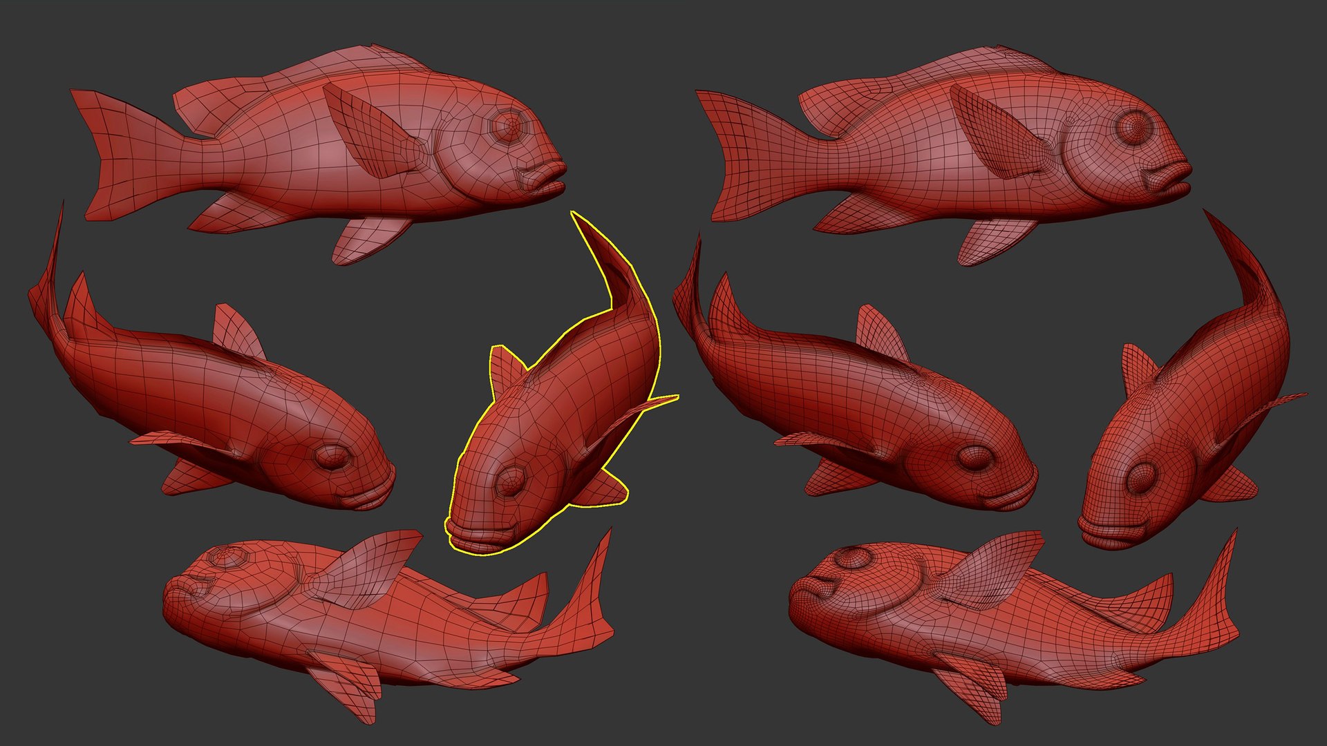 Fish Sweetlips And Grunt Low-poly 3D Model - TurboSquid 1965786