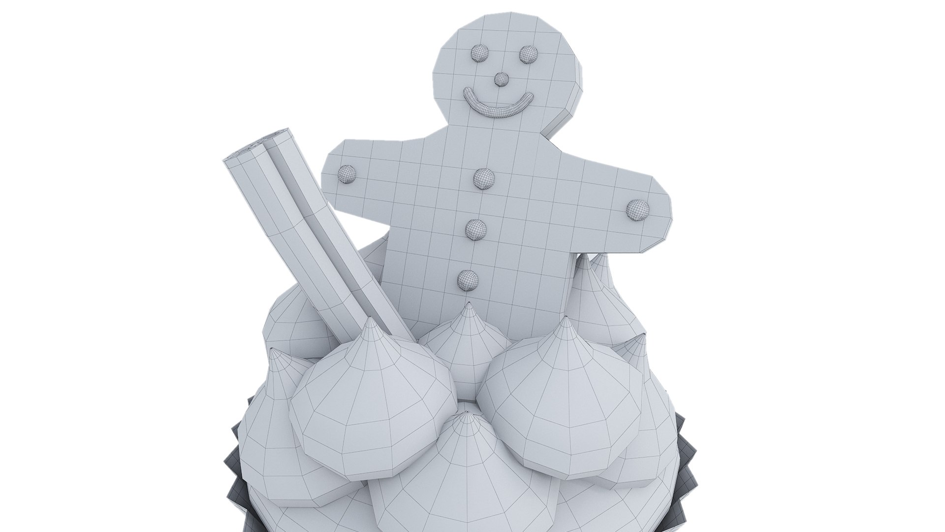 Cupcake with gingerbread man 3D model - TurboSquid 1983590