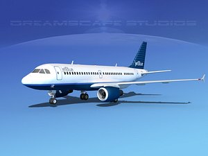 scale airbus a319 jet 3d model