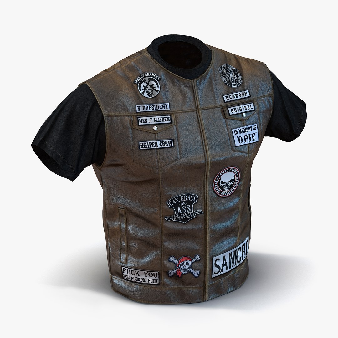 Biker Vest 2 3D model preview
